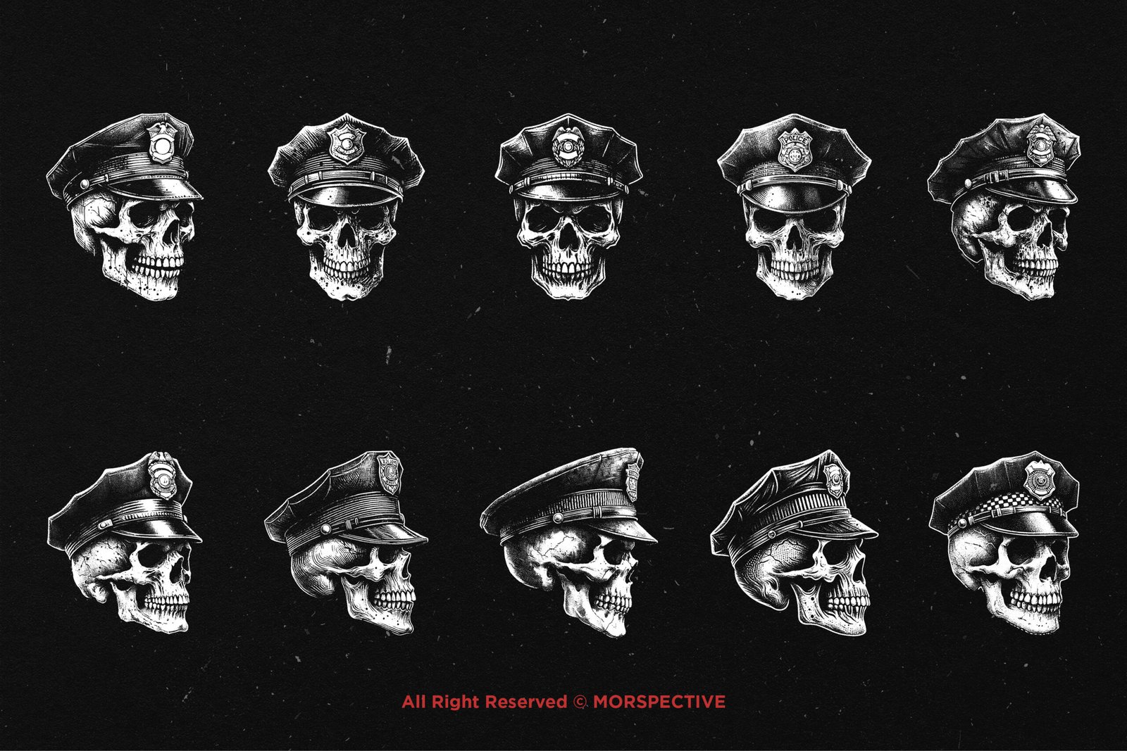 10 Bundle Dark Art Police Skull 5 10 Bundle Dark Art Police Skull - Image 5