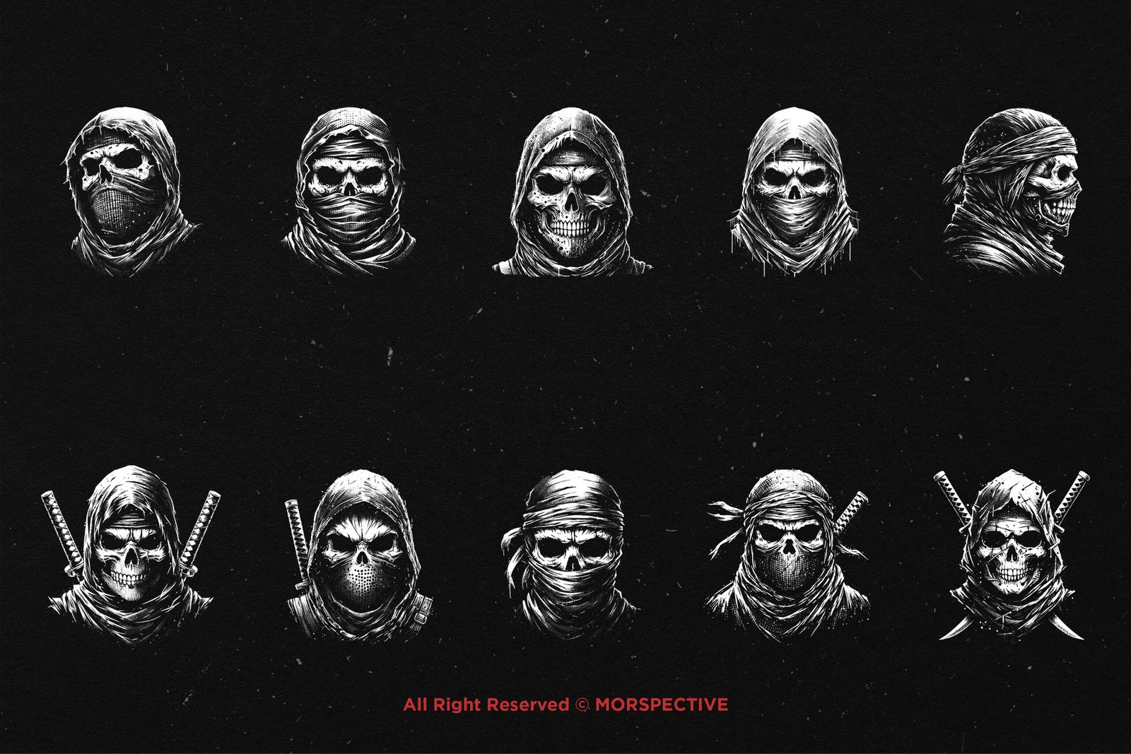 10 Bundle Dark Art Skull Ninja 5 10 Bundle Dark Art Skull Ninja - Image 5