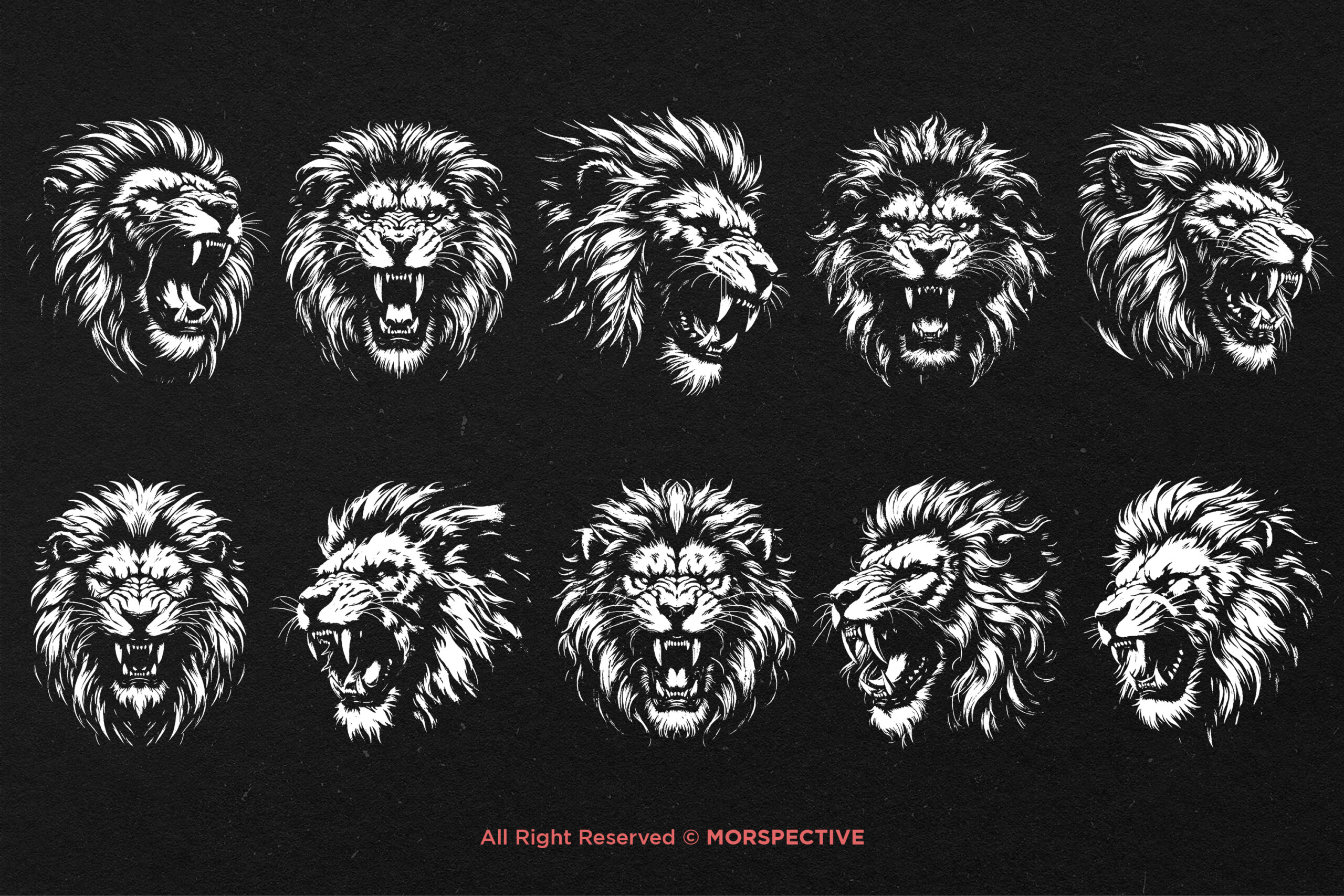 10 Bundle Dark Art Lion Beast - Image 5