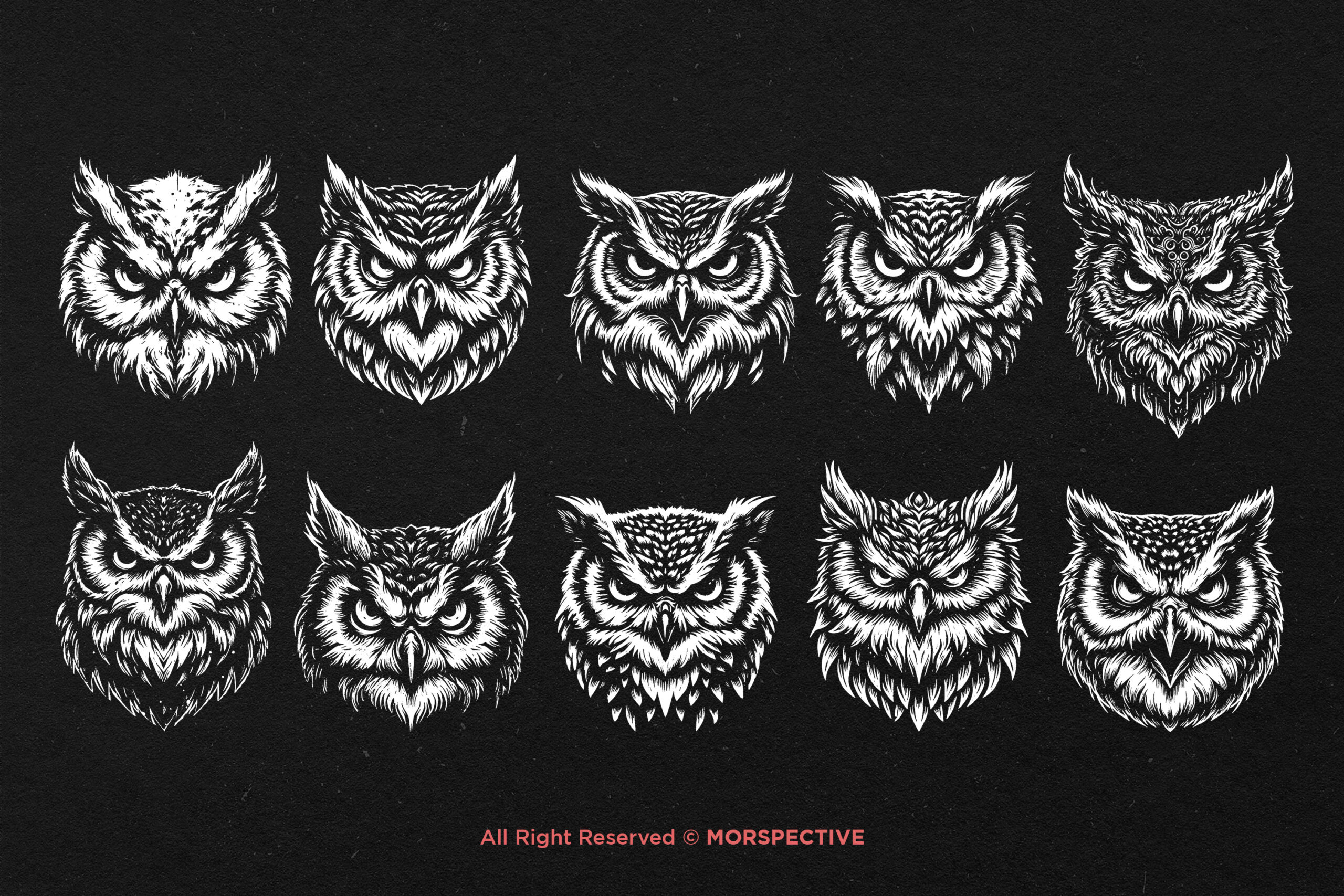 10 Bundle Dark Art Owl Bird 5 10 Bundle Dark Art Owl Bird - Image 5