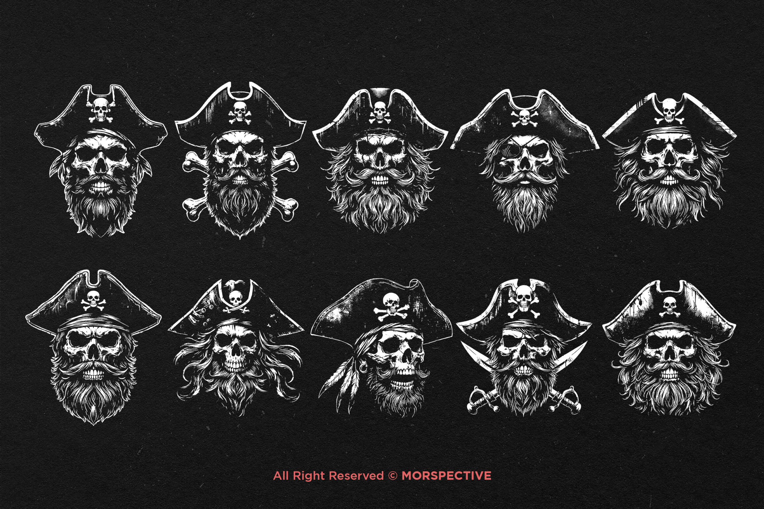 10 Bundle Dark Art Skull Pirates - Image 5