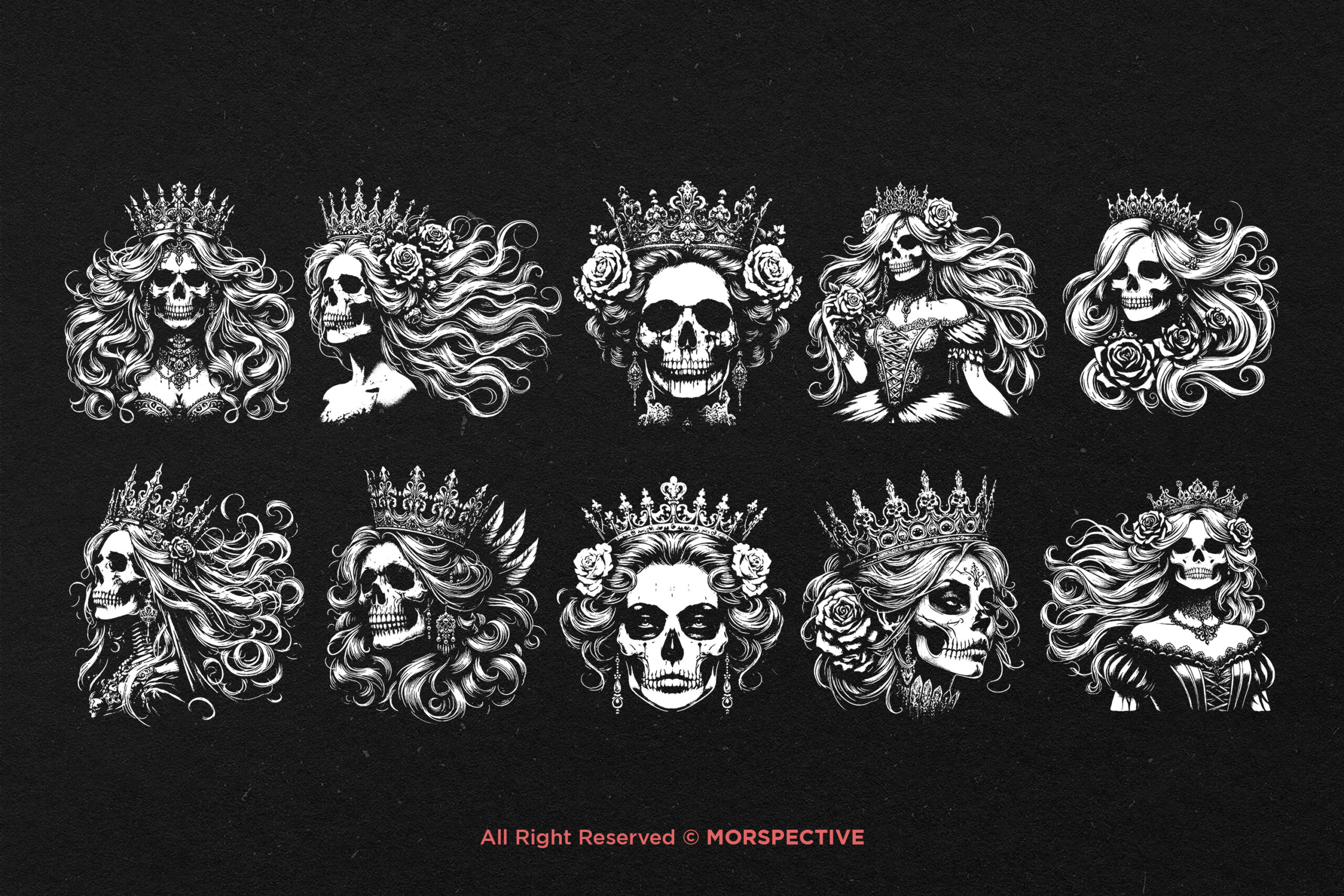 10 Bundle Dark Art Skull Queens - Image 5