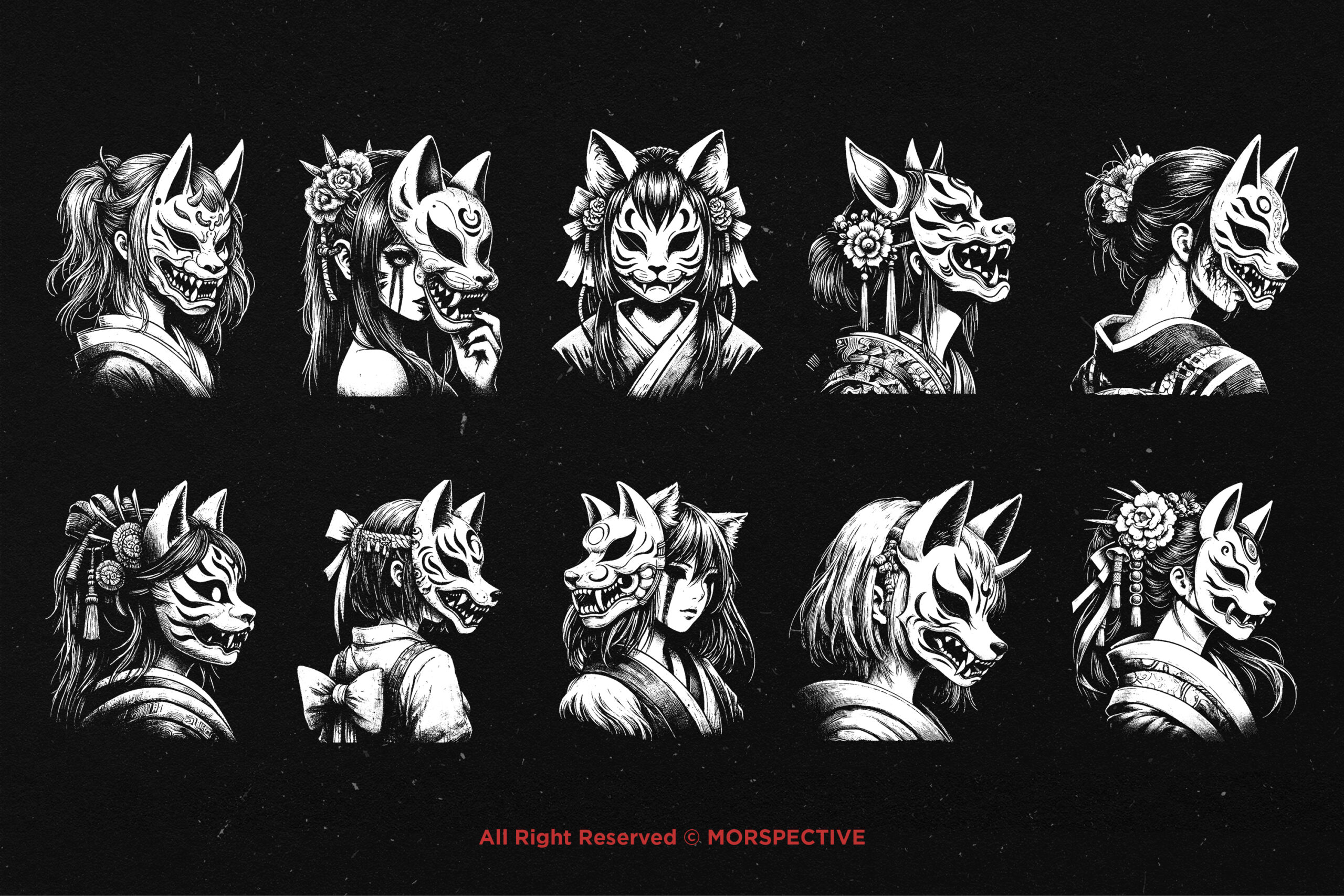 10 Bundle Dark Art Kitsune Girl 5 10 Bundle Dark Art Kitsune Girl - Image 5
