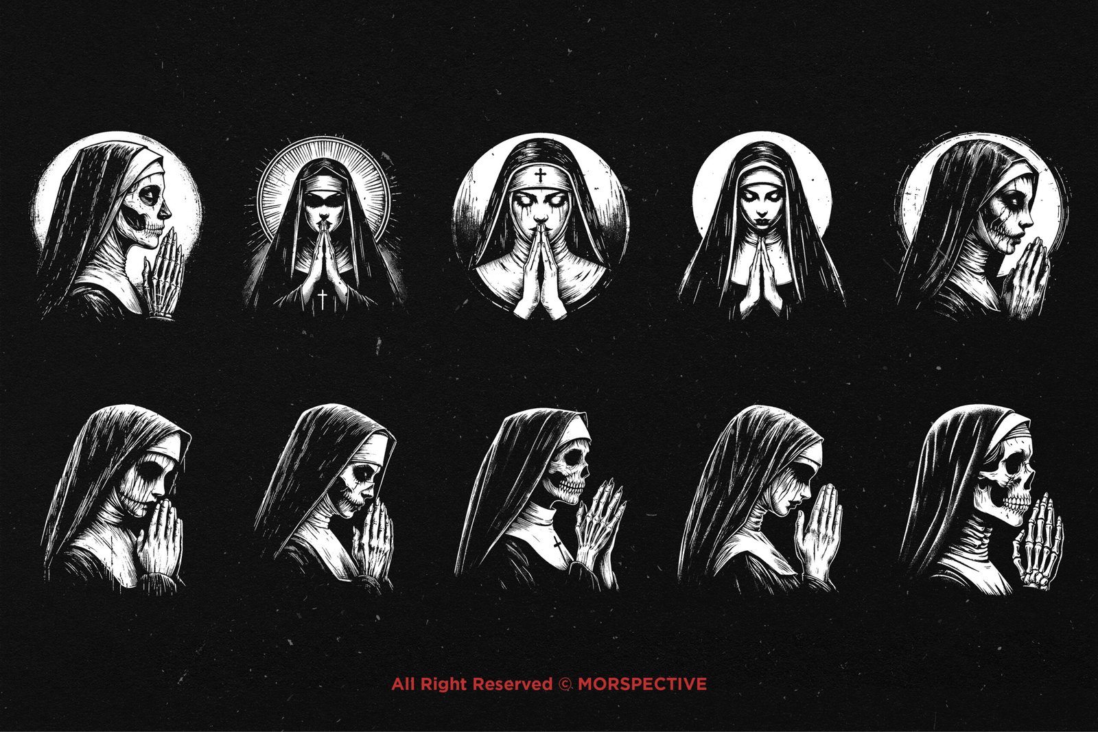 10 Bundle Dark Art Nun Prayer 5 10 Bundle Dark Art Nun Prayer - Image 5