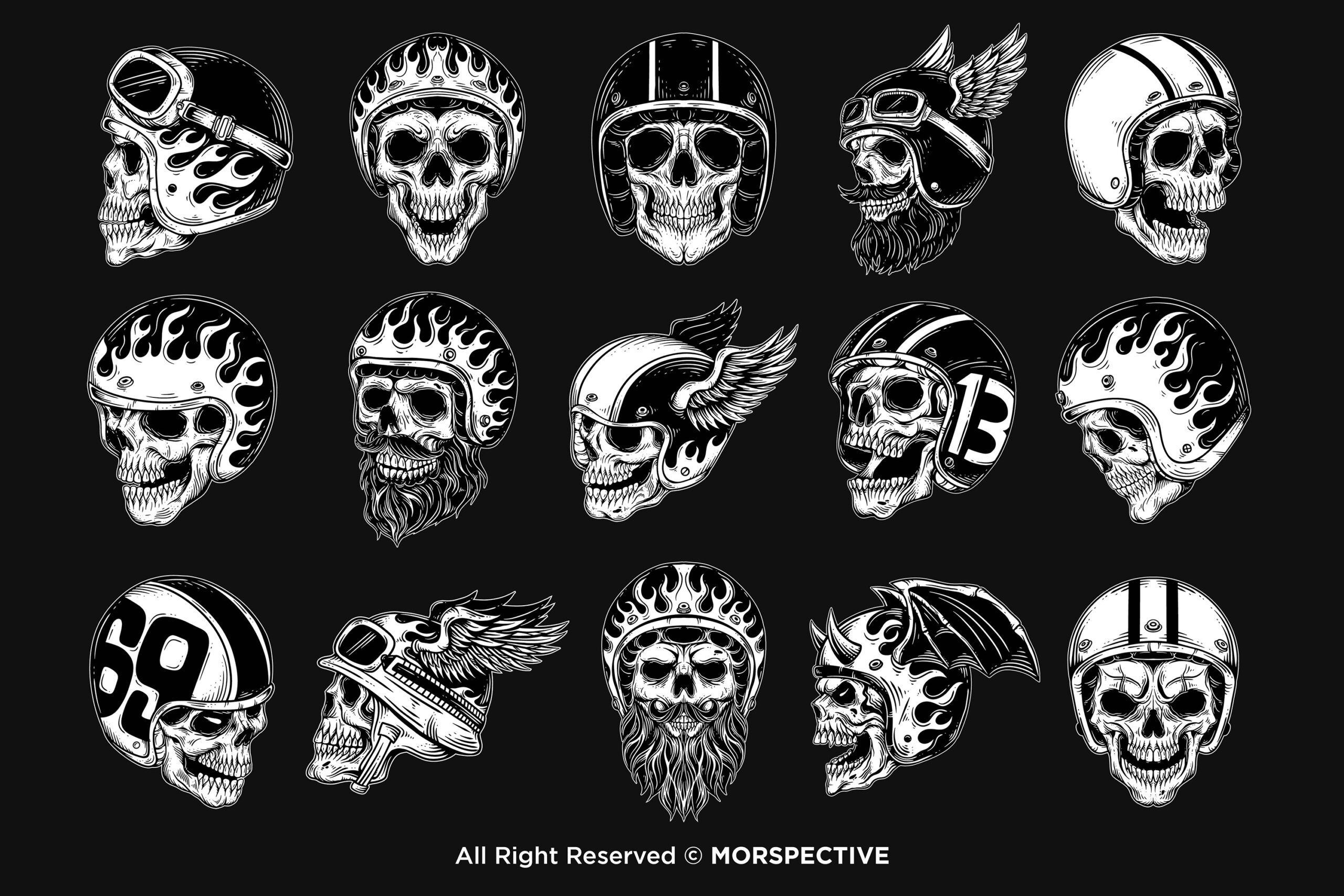 15 Set Bundle Skull Rider Bikers - Image 5
