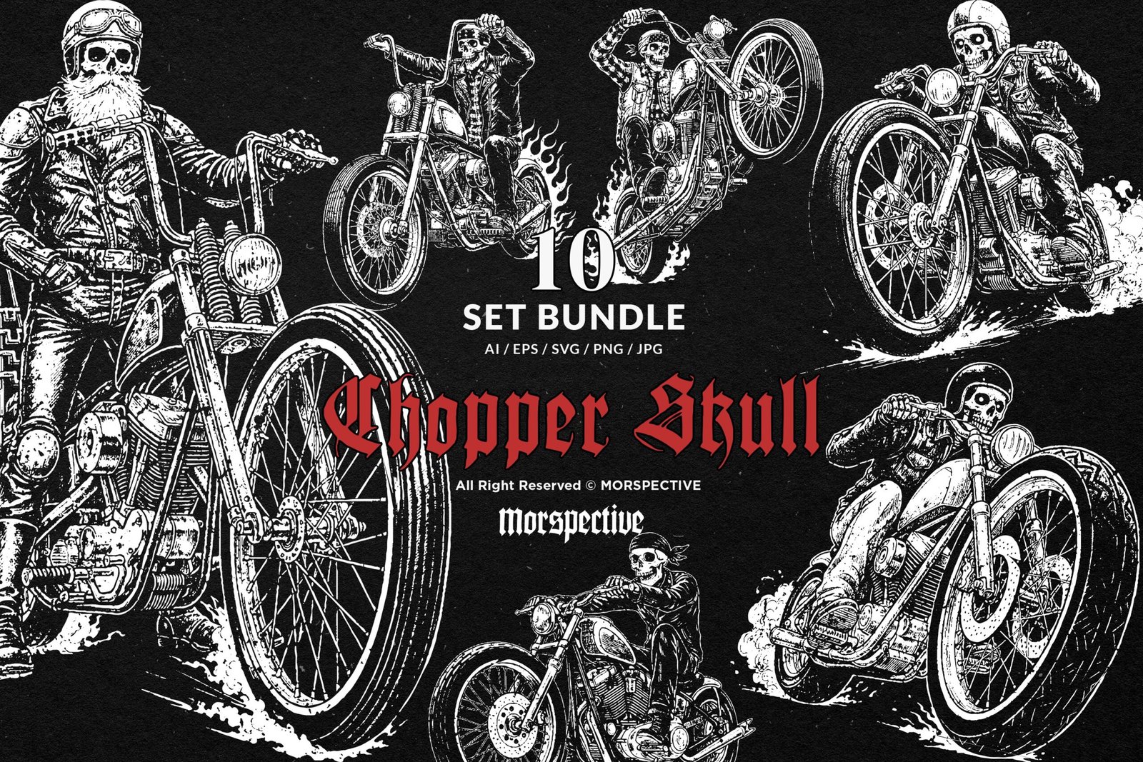 10 Bundle Dark Art Chopper Skull Biker 1 10 Bundle Dark Art Chopper Skull Biker