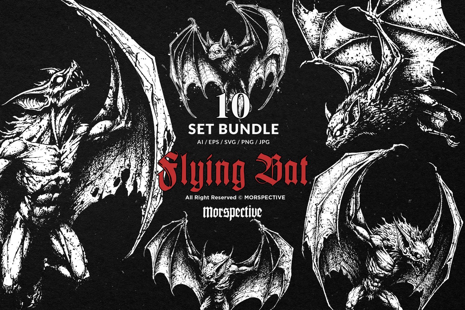 10 Bundle Dark Art Flying Bat 1 10 Bundle Dark Art Flying Bat