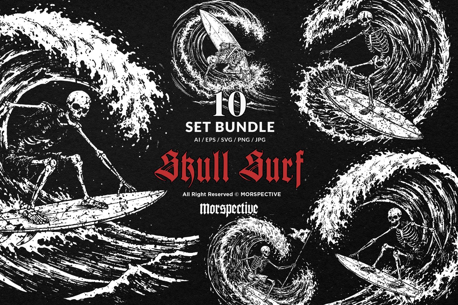 10 Bundle Dark Art Skull Surf Wave 1 10 Bundle Dark Art Skull Surf Wave