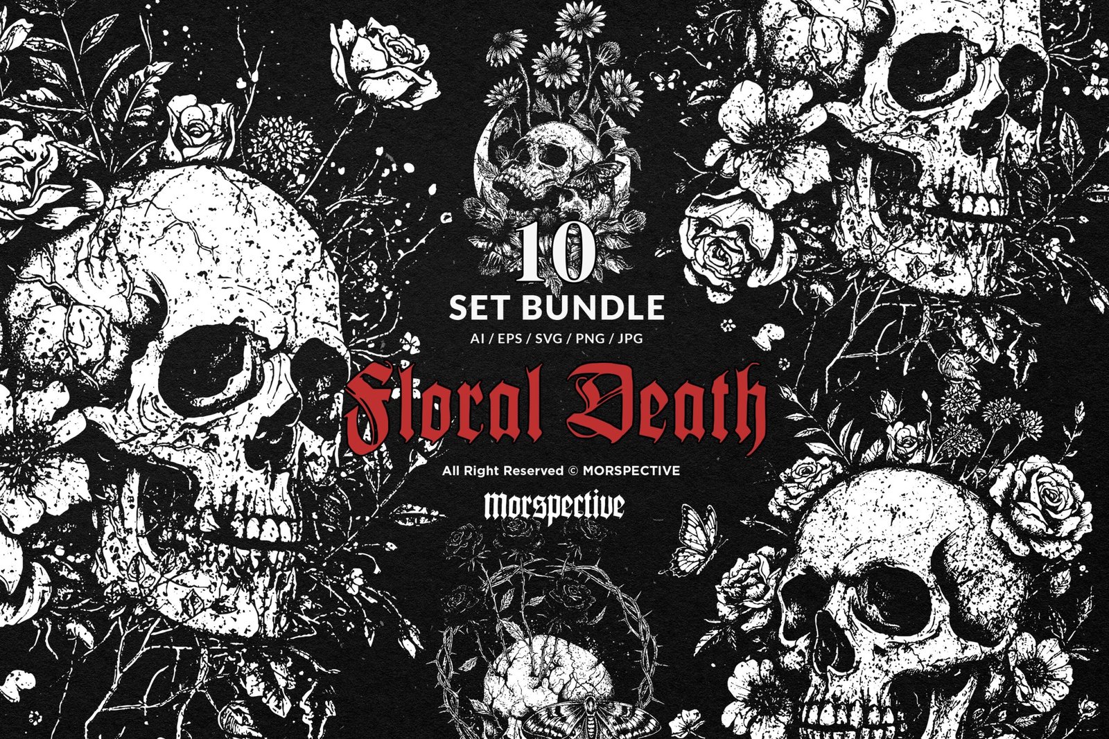 10 Bundle Dark Art Floral Death 1 10 Bundle Dark Art Floral Death
