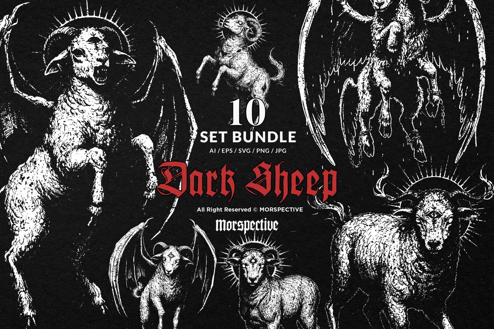 10 Bundle Dark Art Dark Sheep Baphomet 1 10 Bundle Dark Art Dark Sheep Baphomet