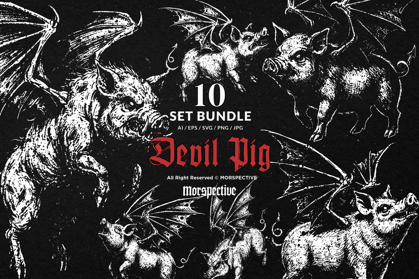10 Bundle Dark Art Devil Pig 1 10 Bundle Dark Art Devil Pig