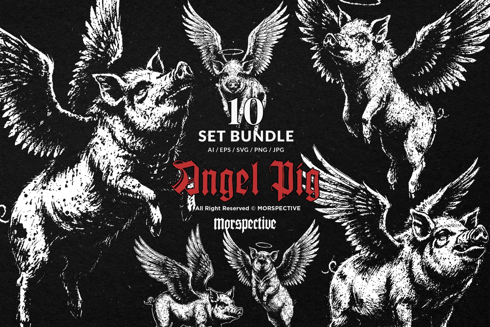 10 Bundle Dark Art Angel Pig 1 10 Bundle Dark Art Angel Pig