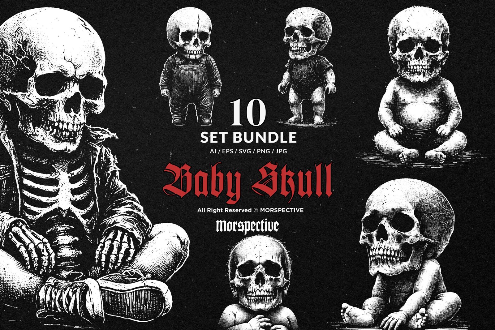 10 Bundle Dark Art Baby Skull 1 10 Bundle Dark Art Baby Skull