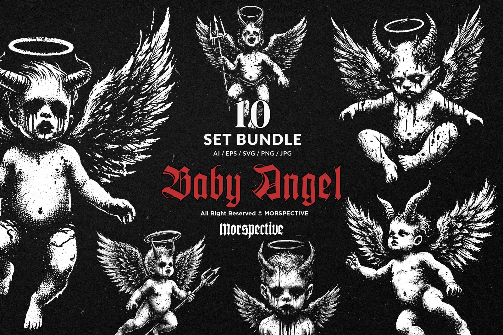 10 Bundle Dark Art Baby Angel 1 10 Bundle Dark Art Baby Angel