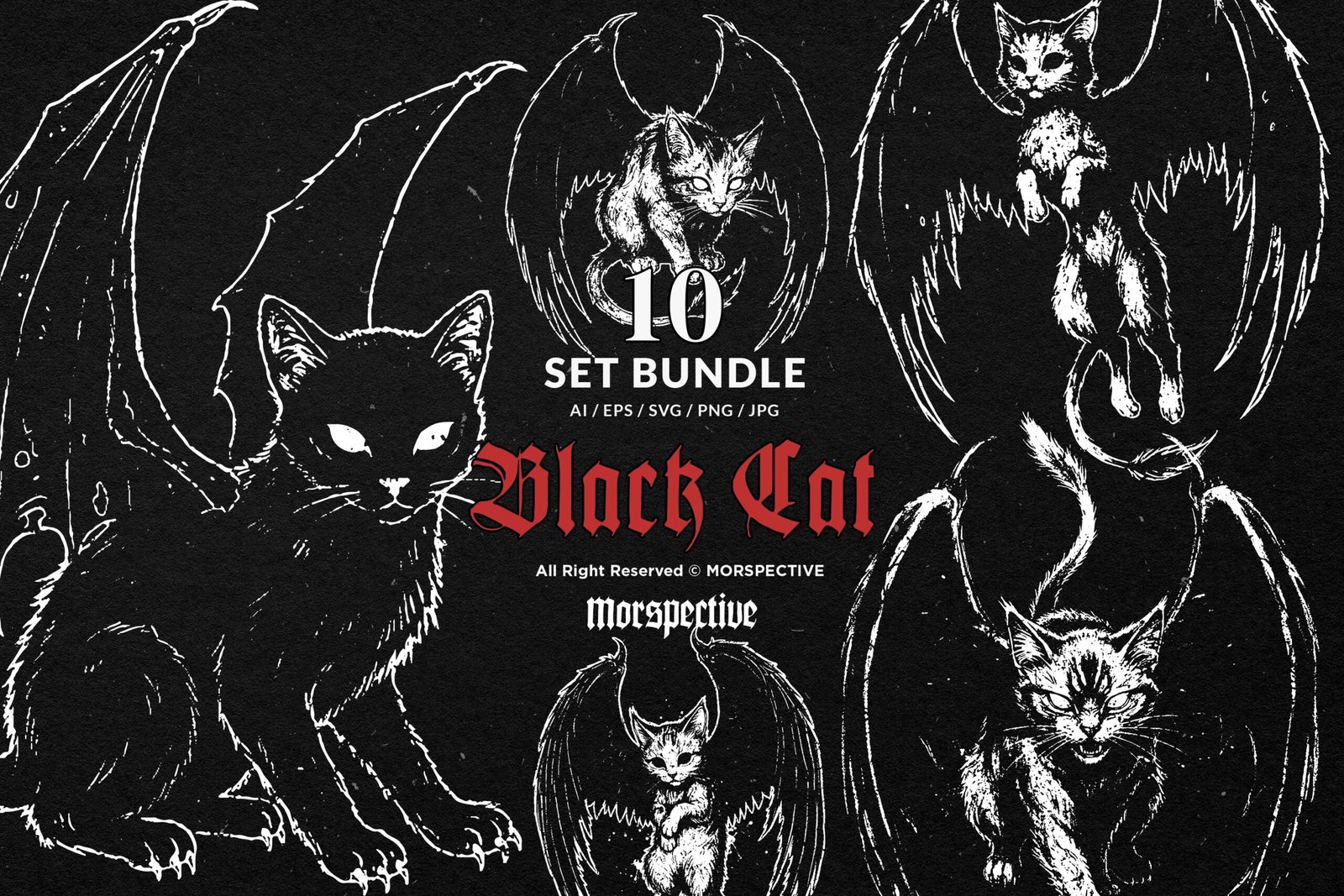 10 Bundle Dark Art Cat Wing 1 10 Bundle Dark Art Cat Wing