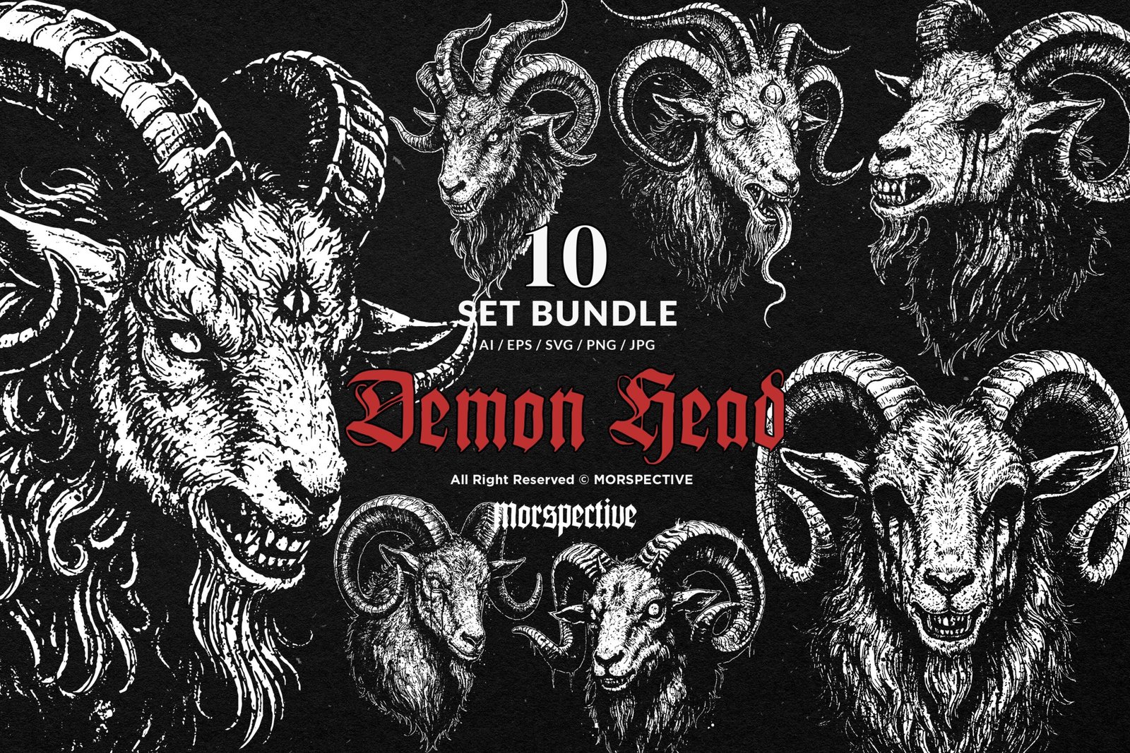 10 Bundle Dark Art Demon Head 1 10 Bundle Dark Art Demon Head