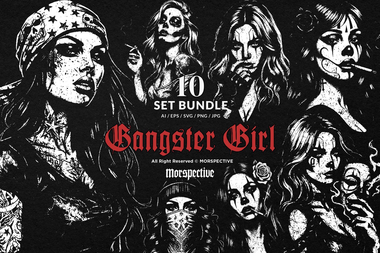 10 Bundle Dark Art Gangster Girl 1 10 Bundle Dark Art Gangster Girl