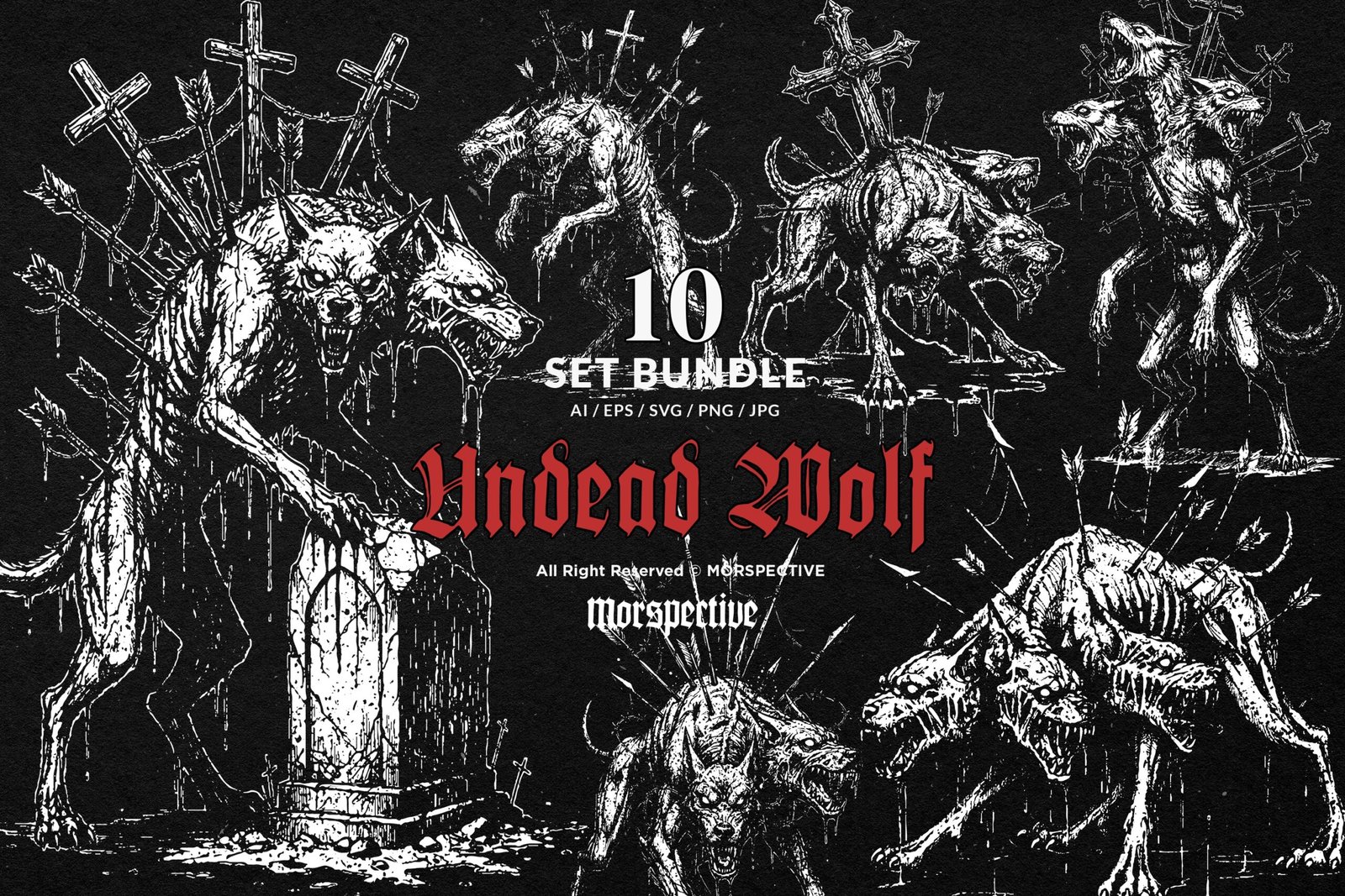 10 Bundle Dark Art Undead Wolf 1 10 Bundle Dark Art Undead Wolf