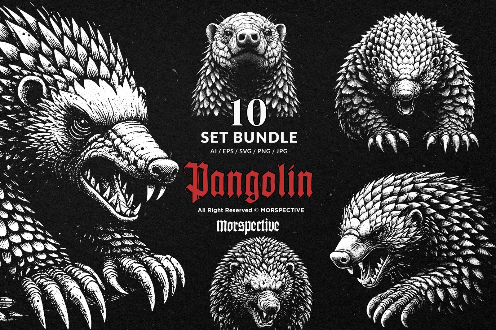 10 Bundle Dark Art Pangolin Armadillo 1 10 Bundle Dark Art Pangolin Armadillo
