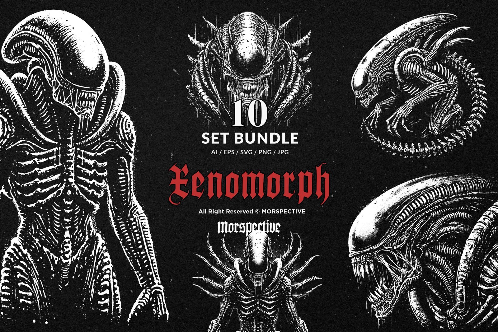 10 Bundle Dark Art Xenomorph Alien 1 10 Bundle Dark Art Xenomorph Alien