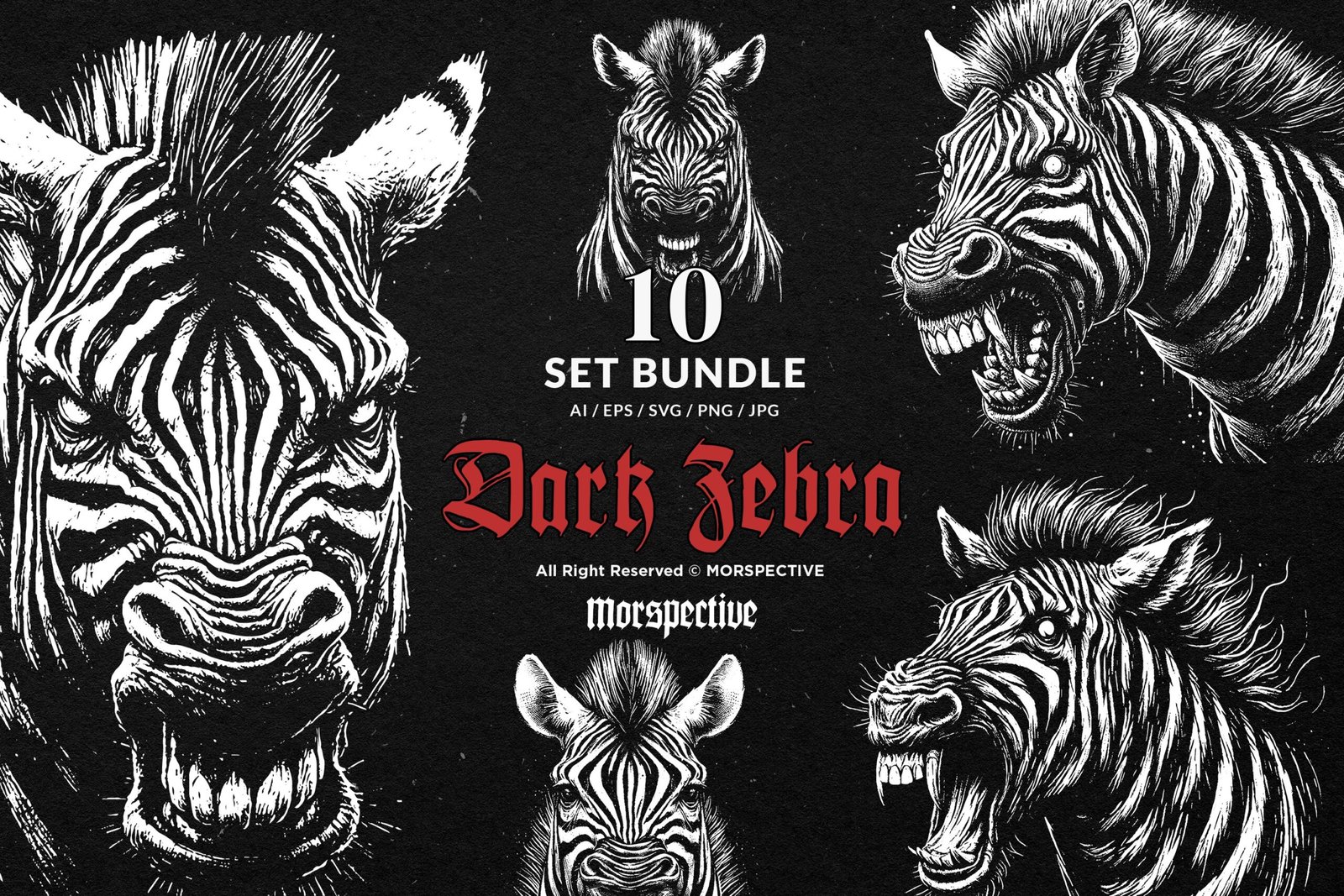 10 Bundle Dark Art Zebra 1 10 Bundle Dark Art Zebra