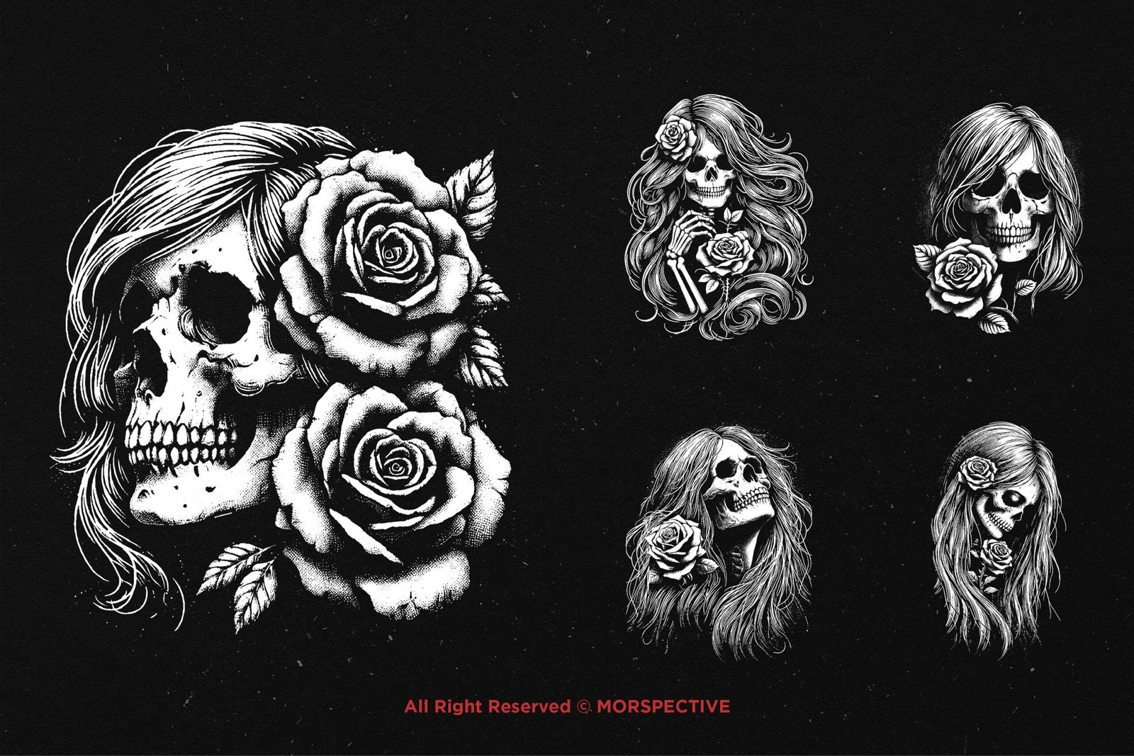 10 Bundle Dark Art Skull Lady Girl 3 10 Bundle Dark Art Skull Lady Girl - Image 3