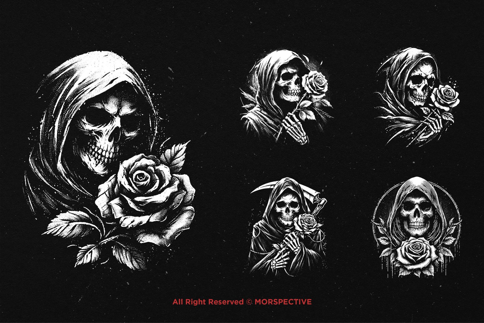 10 Bundle Dark Art Skull Grim Reaper Rose 3 10 Bundle Dark Art Skull Grim Reaper Rose - Image 3