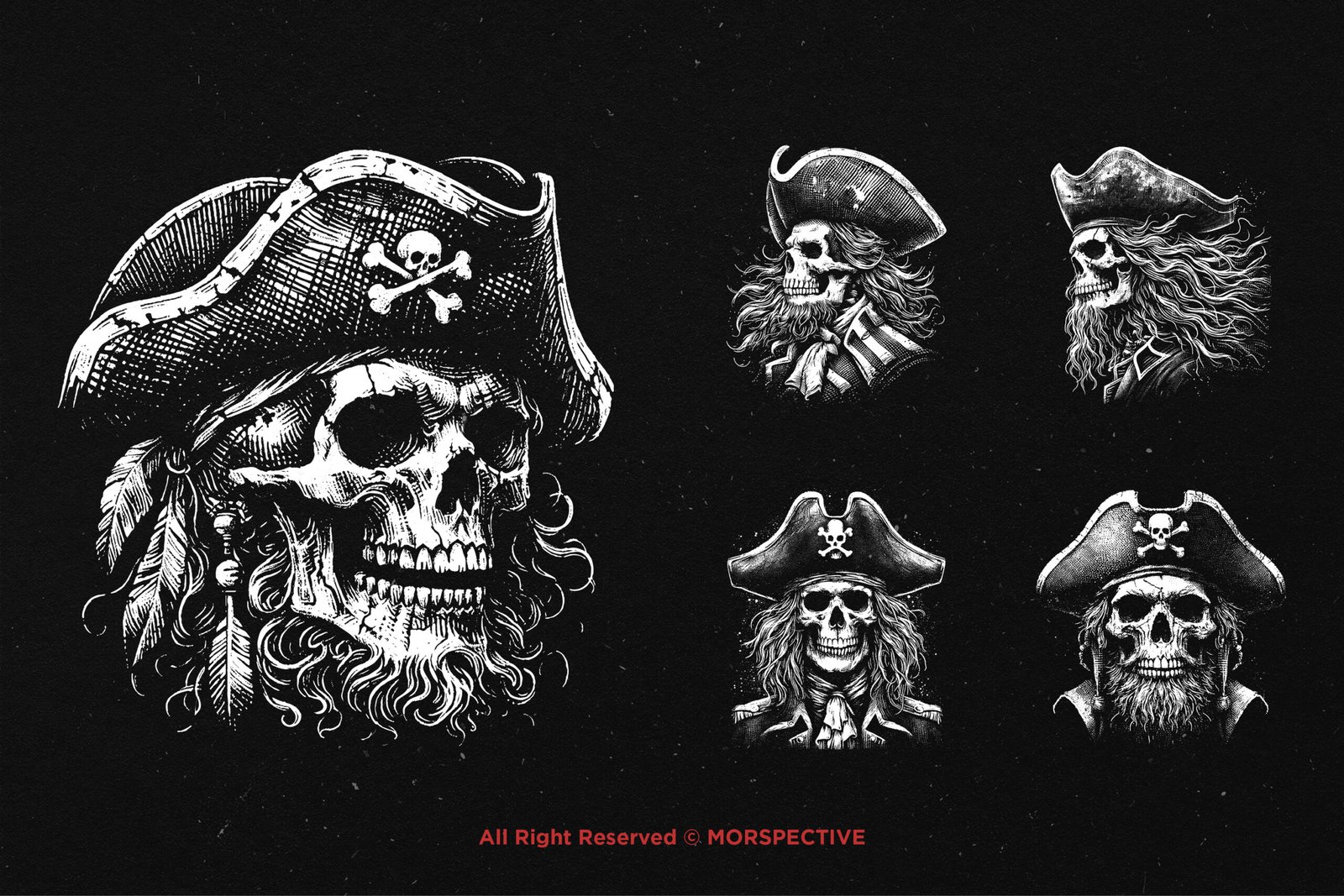10 Bundle Dark Art Pirates Captain Skull 3 10 Bundle Dark Art Pirates Captain Skull - Image 3