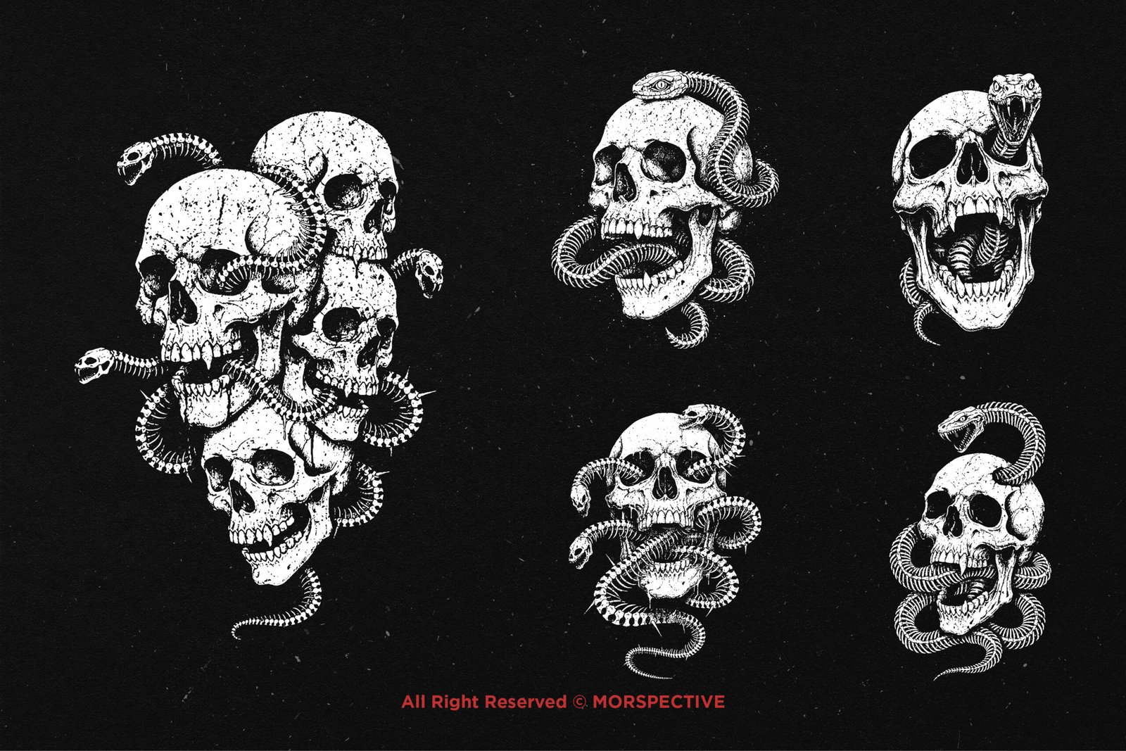 10 Bundle Dark Art Skull Snake Bone 3 10 Bundle Dark Art Skull Snake Bone - Image 3
