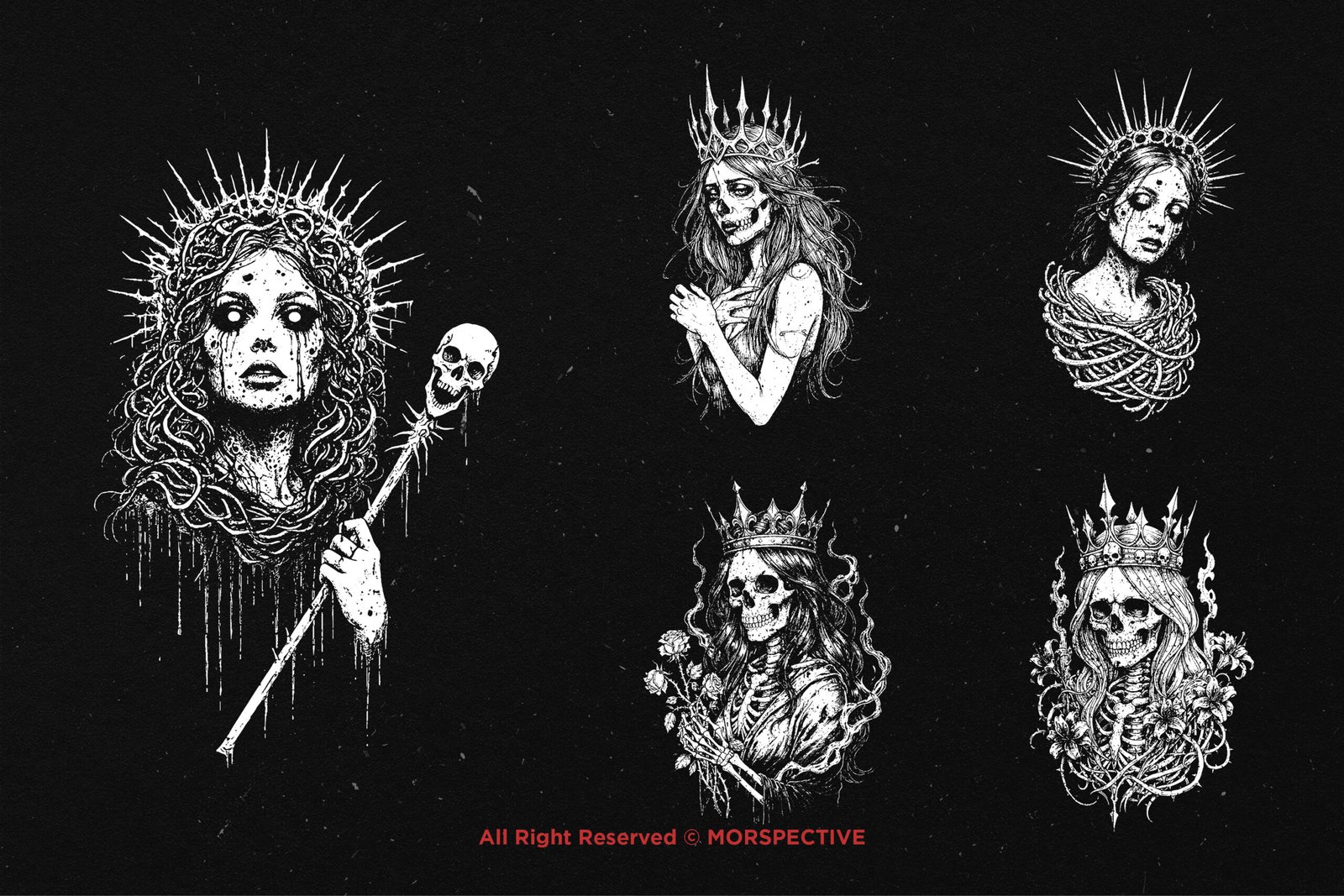 10 Bundle Dark Art Queen Skull 3 10 Bundle Dark Art Queen Skull - Image 3