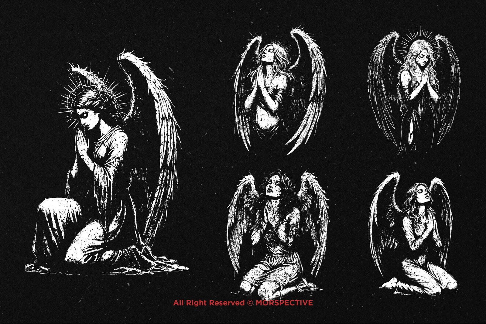 10 Bundle Dark Art Praying Angel 3 10 Bundle Dark Art Praying Angel - Image 3