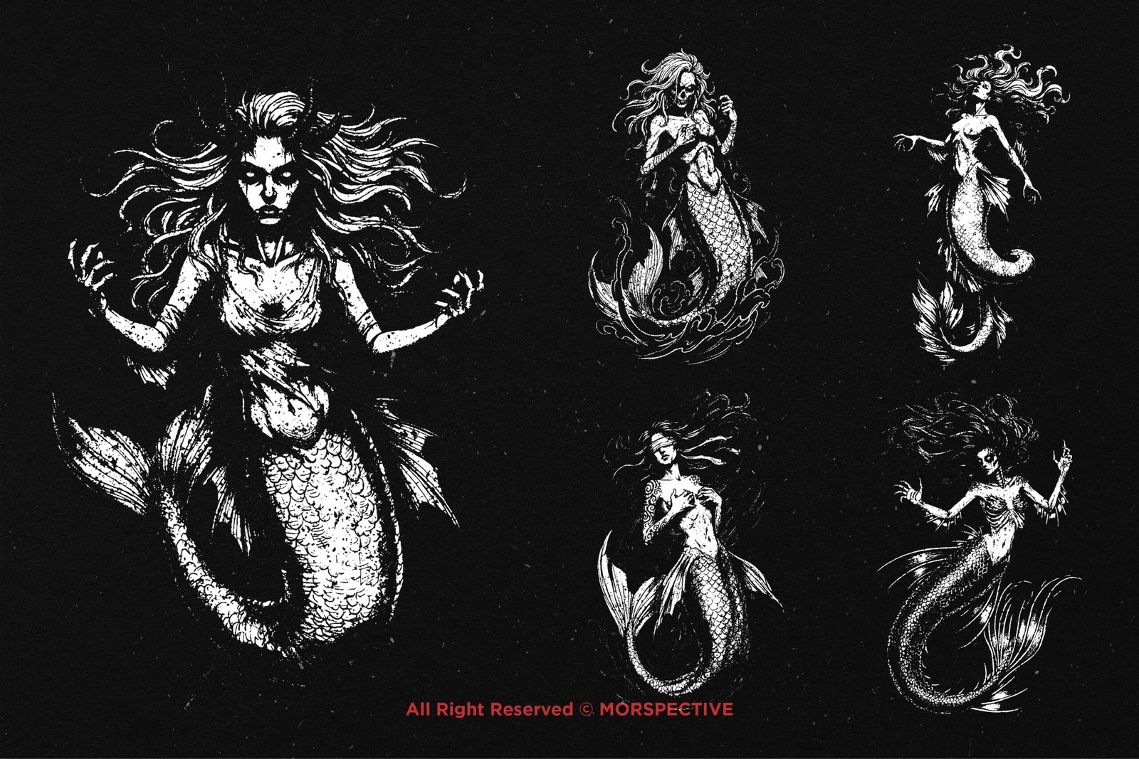 10 Bundle Dark Art Mermaid Girl 3 10 Bundle Dark Art Mermaid Girl - Image 3