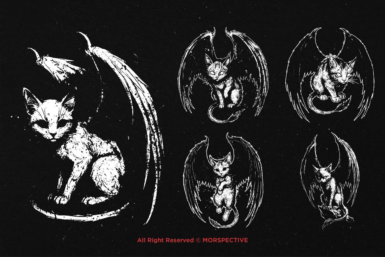 10 Bundle Dark Art Cat Wing 3 10 Bundle Dark Art Cat Wing - Image 3