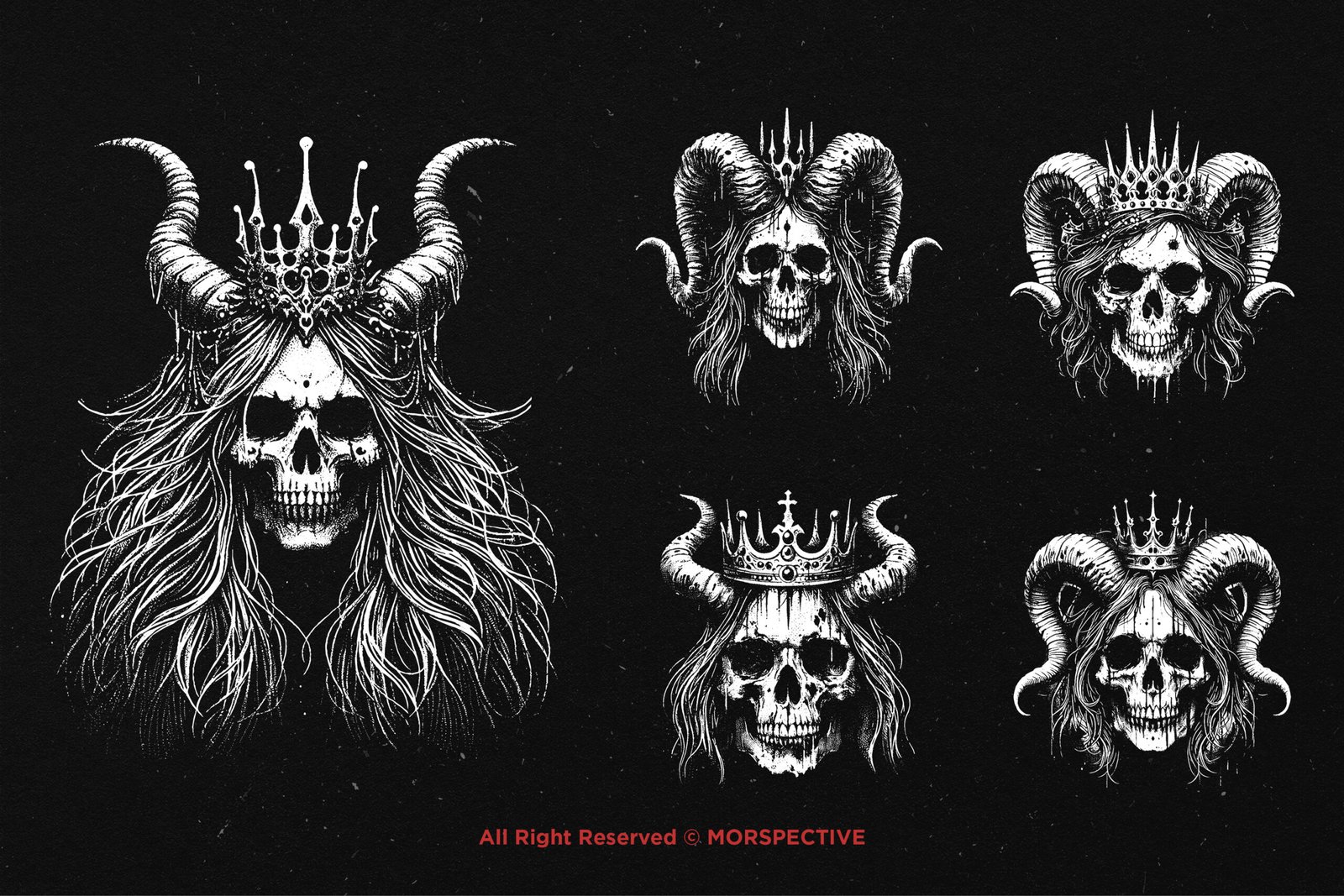 10 Bundle Dark Art Queen Skull Horn 3 10 Bundle Dark Art Queen Skull Horn - Image 3