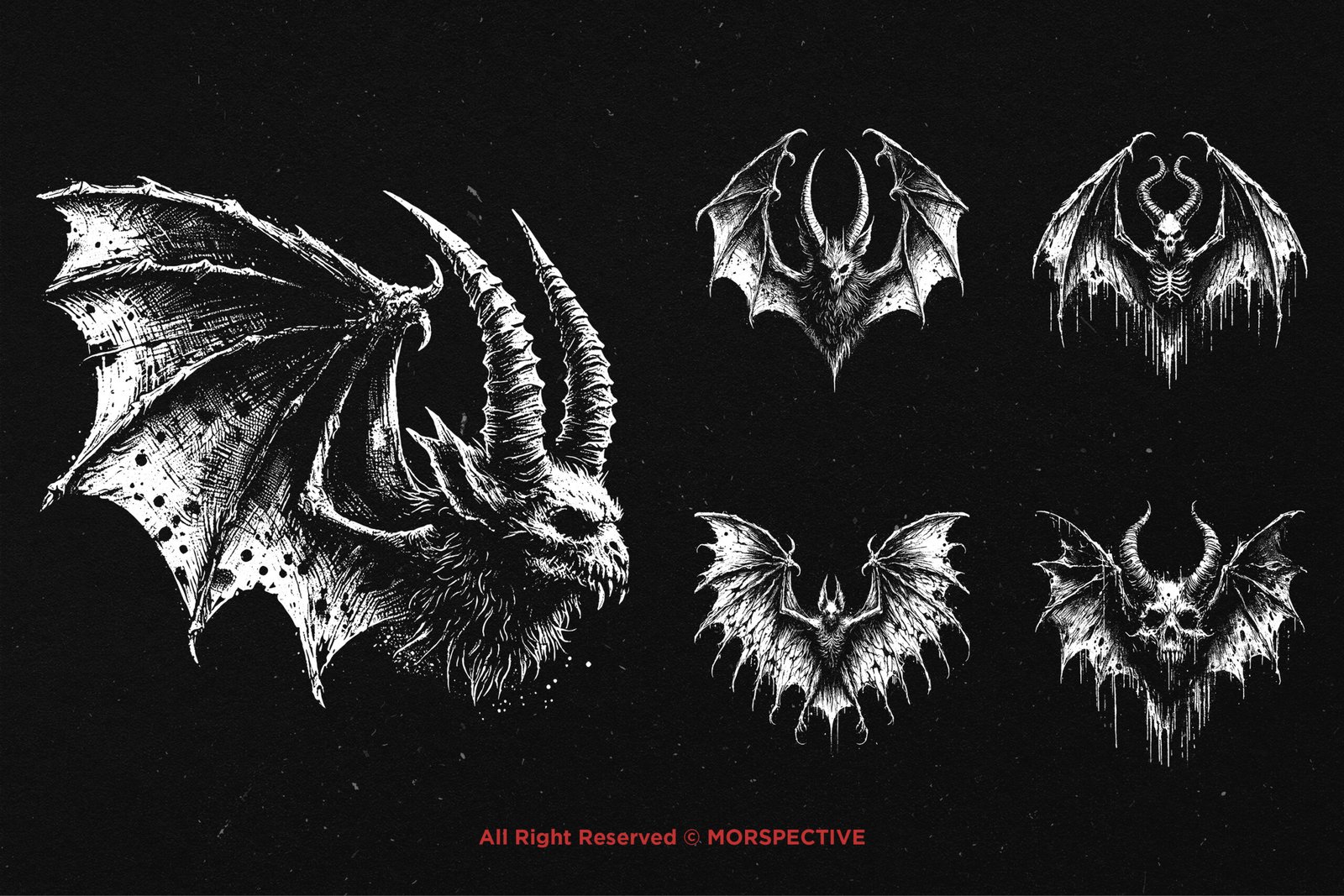 10 Bundle Dark Art Bat Horn 3 10 Bundle Dark Art Bat Horn - Image 3