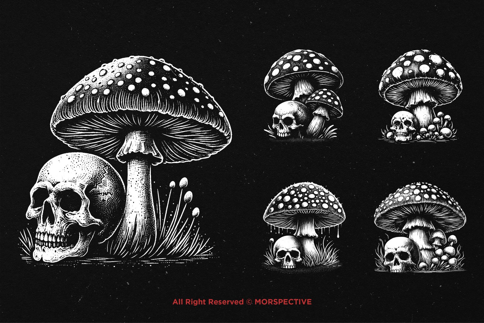 10 Bundle Dark Art Skull Mushroom 3 10 Bundle Dark Art Skull Mushroom - Image 3