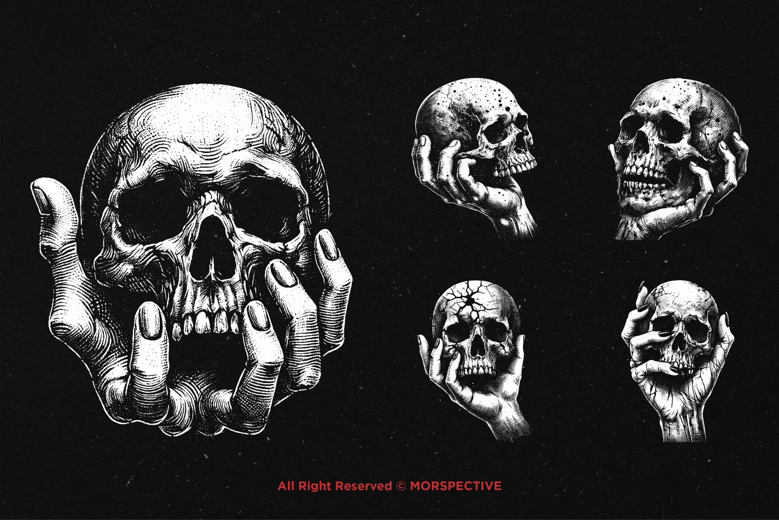 10 Bundle Dark Art Skull Head Holding 3 10 Bundle Dark Art Skull Head Holding - Image 3