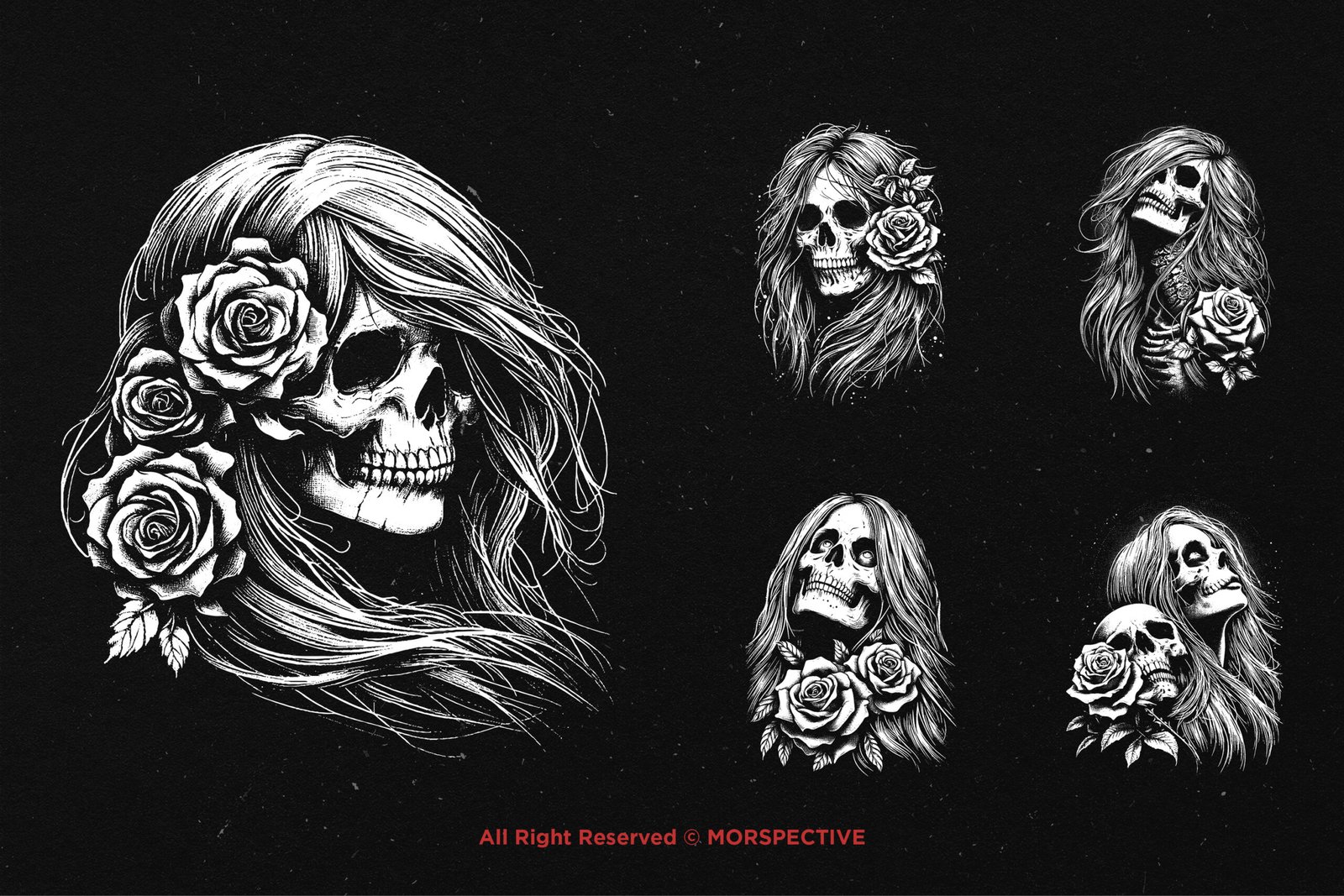 10 Bundle Dark Art Skull Lady Girl 4 10 Bundle Dark Art Skull Lady Girl - Image 4