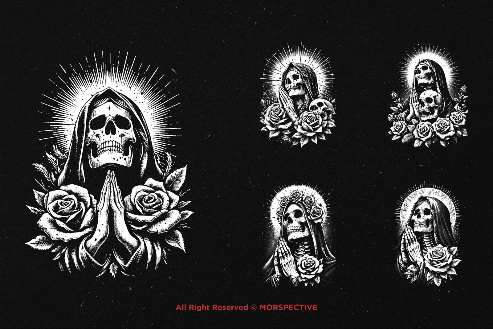 10 Bundle Dark Art Skull Praying Mother Marry 4 10 Bundle Dark Art Skull Praying Mother Marry - Image 4