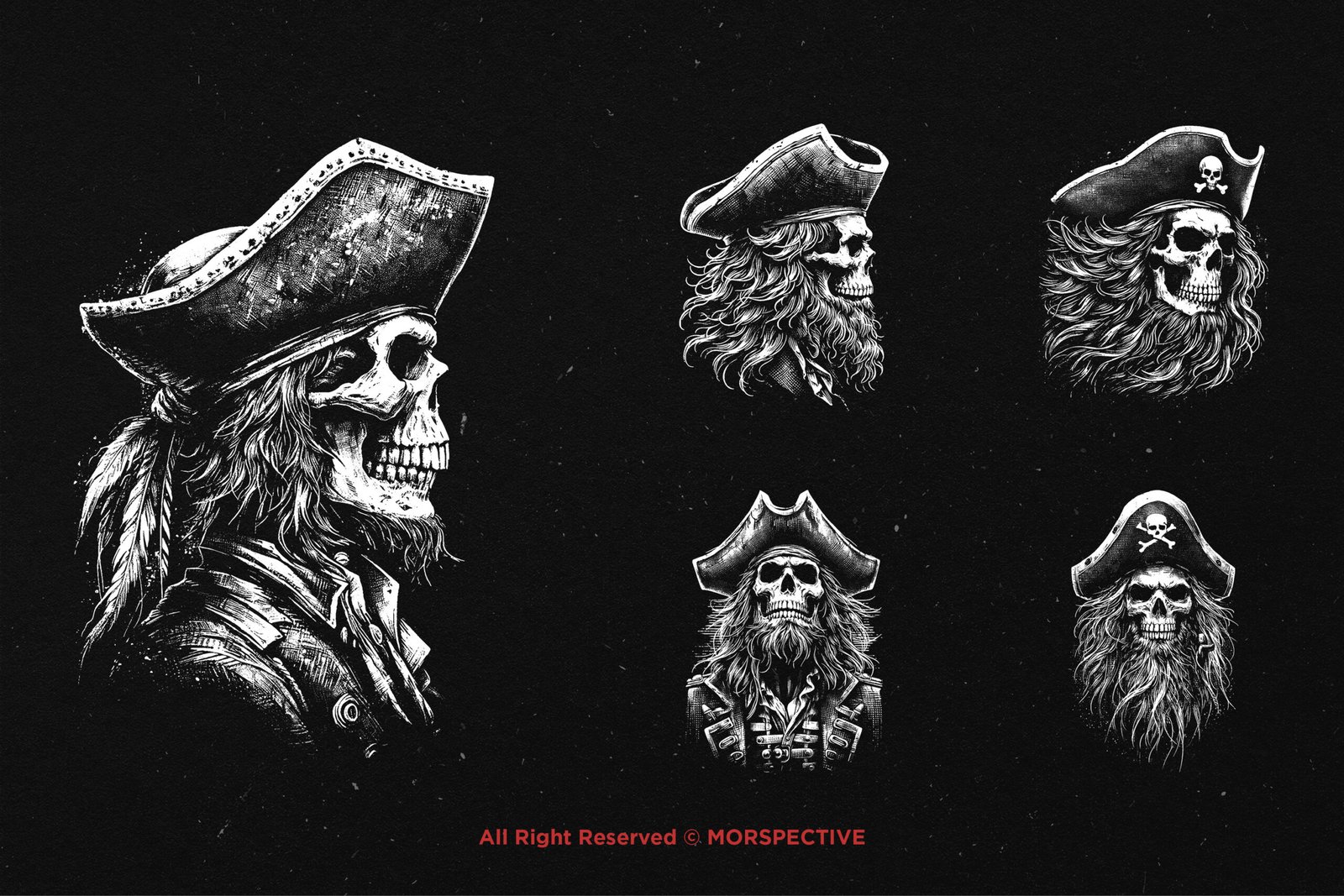 10 Bundle Dark Art Pirates Captain Skull 4 10 Bundle Dark Art Pirates Captain Skull - Image 4