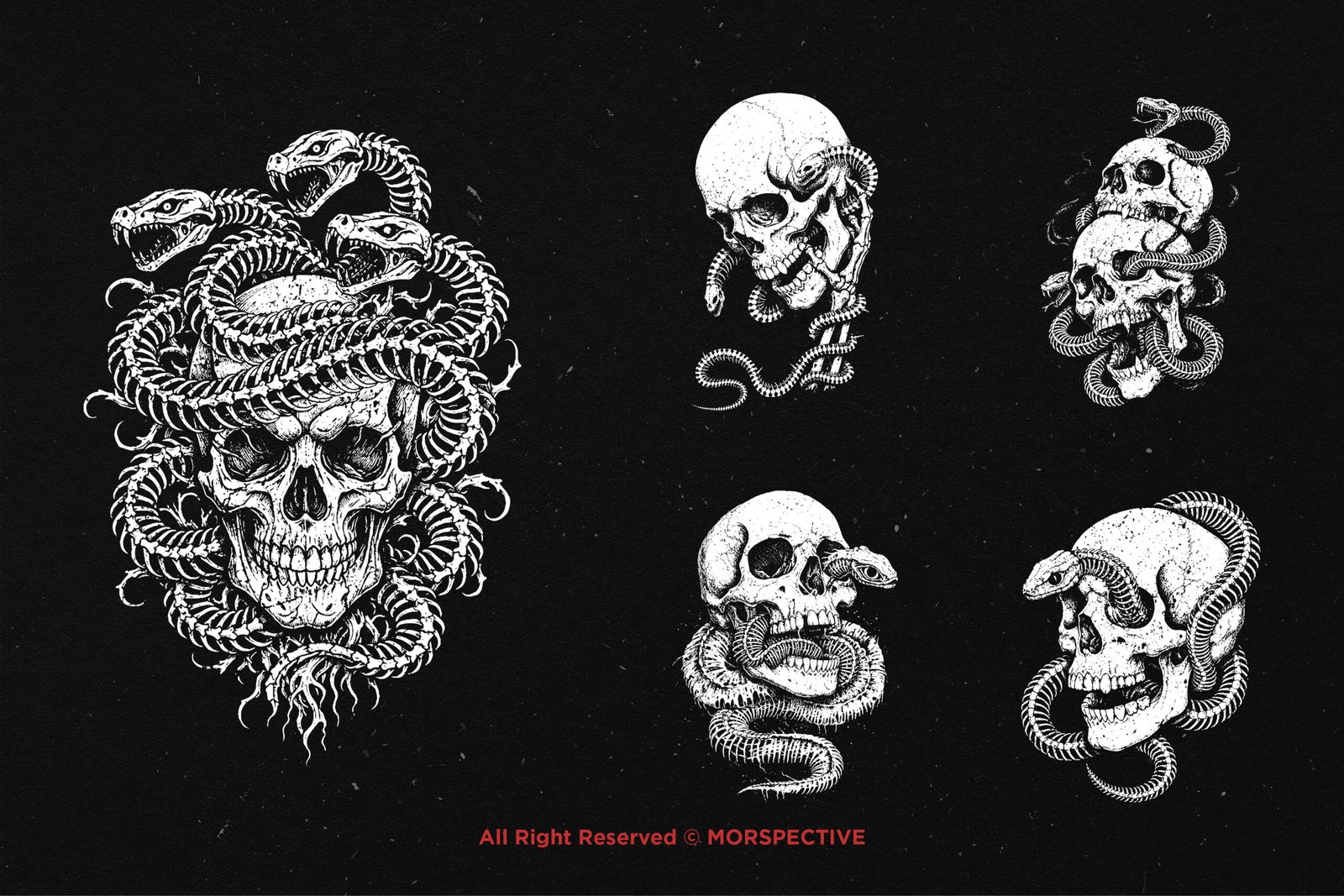 10 Bundle Dark Art Skull Snake Bone 4 10 Bundle Dark Art Skull Snake Bone - Image 4