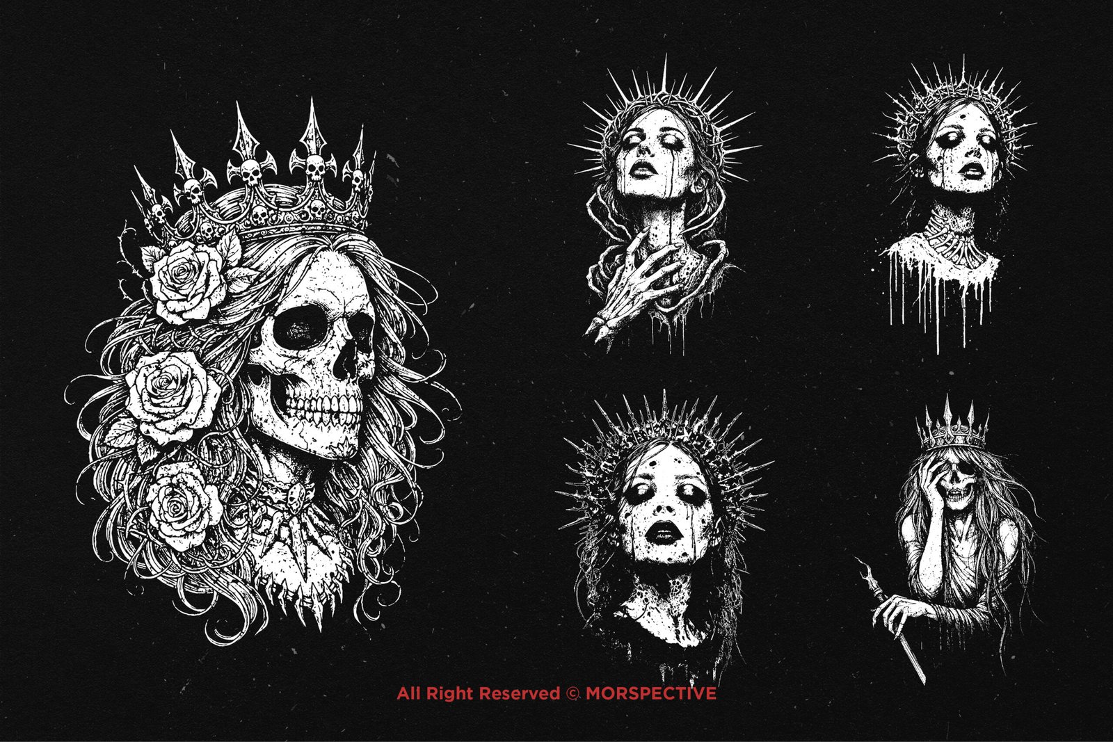 10 Bundle Dark Art Queen Skull 4 10 Bundle Dark Art Queen Skull - Image 4