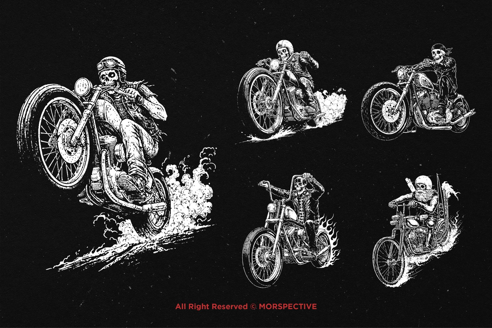 10 Bundle Dark Art Chopper Skull Biker 4 10 Bundle Dark Art Chopper Skull Biker - Image 4