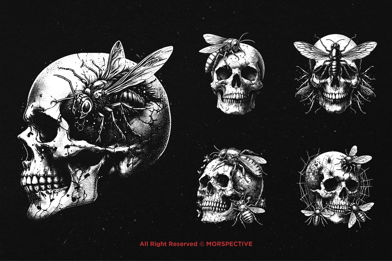 10 Bundle Dark Art Skull Insect 4 10 Bundle Dark Art Skull Insect - Image 4