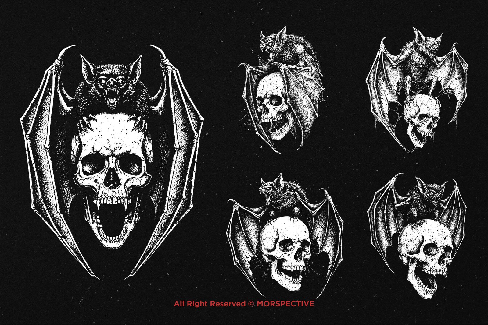 10 Bundle Dark Art Death Bat Skull 4 10 Bundle Dark Art Death Bat Skull - Image 4