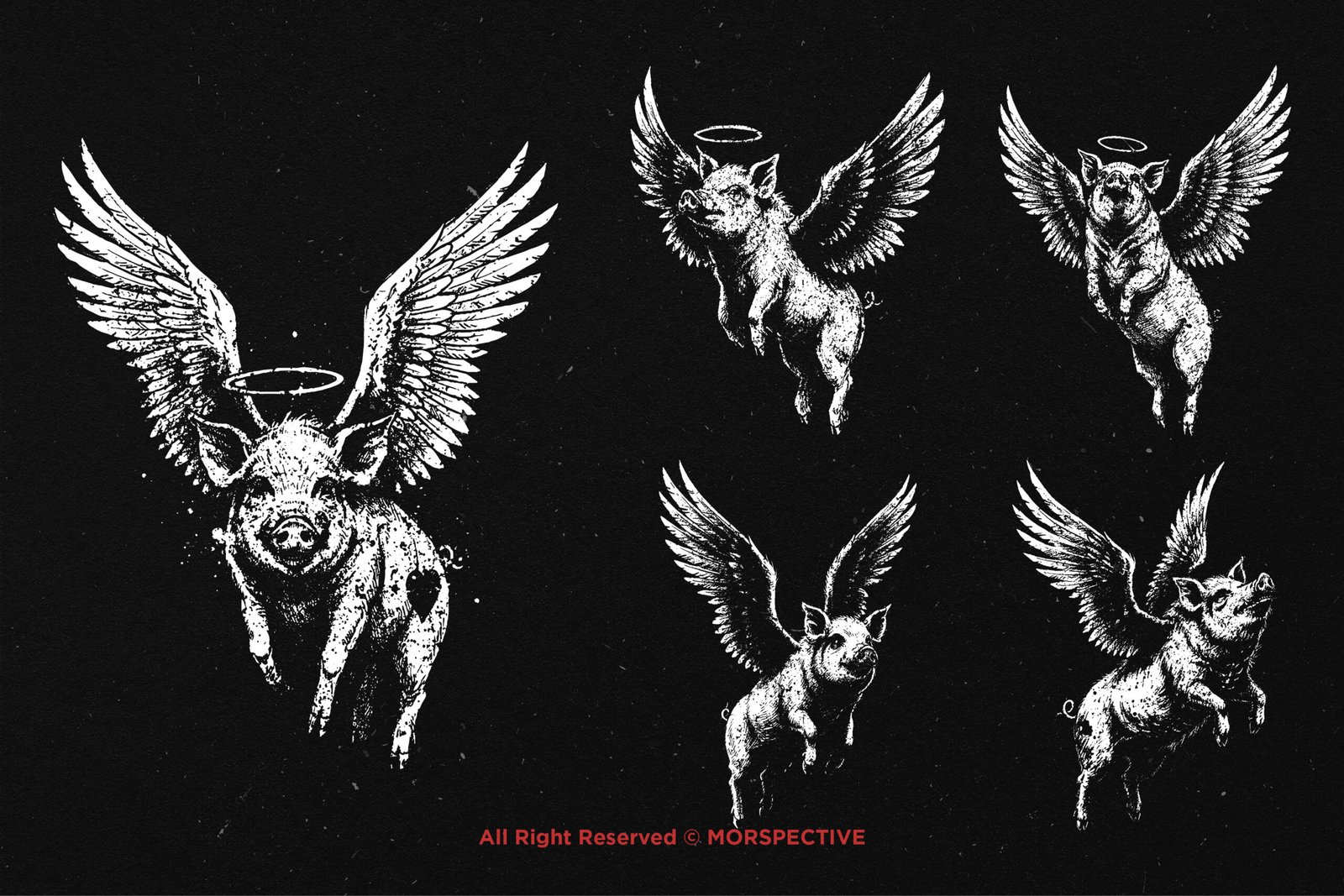 10 Bundle Dark Art Angel Pig 4 10 Bundle Dark Art Angel Pig - Image 4