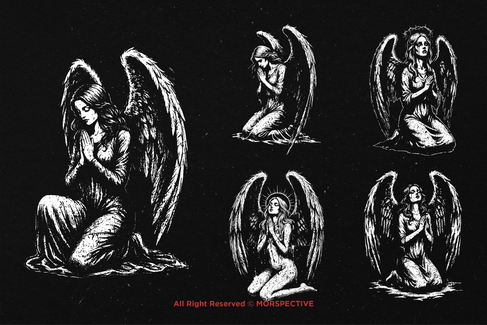 10 Bundle Dark Art Praying Angel 4 10 Bundle Dark Art Praying Angel - Image 4