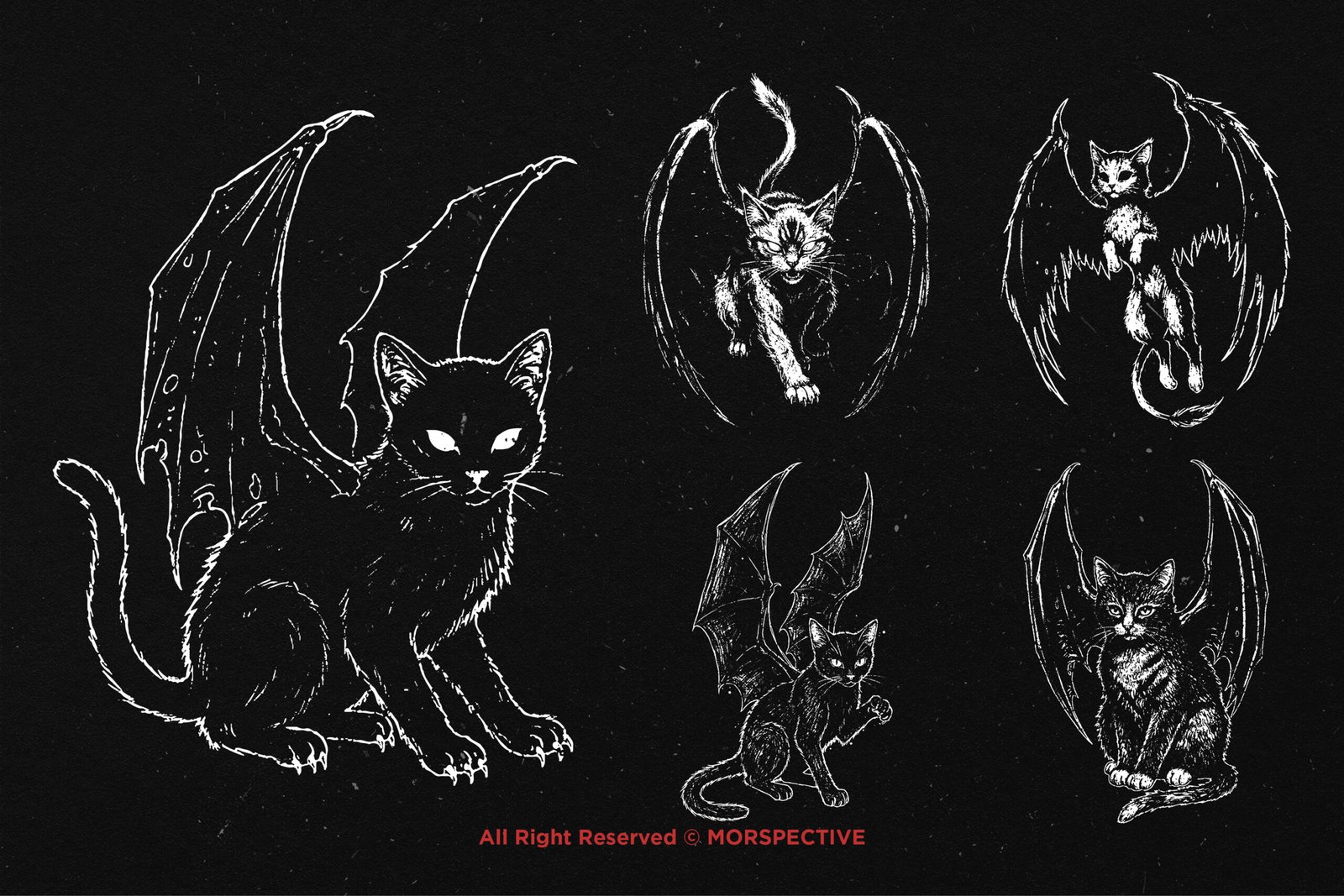 10 Bundle Dark Art Cat Wing 4 10 Bundle Dark Art Cat Wing - Image 4