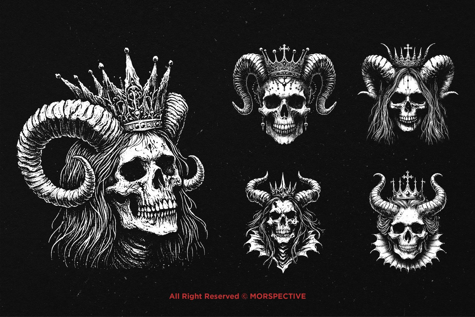 10 Bundle Dark Art Queen Skull Horn 4 10 Bundle Dark Art Queen Skull Horn - Image 4