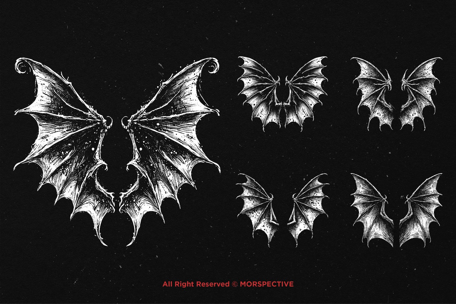 10 Bundle Dark Art Bat Wings 4 10 Bundle Dark Art Bat Wings - Image 4